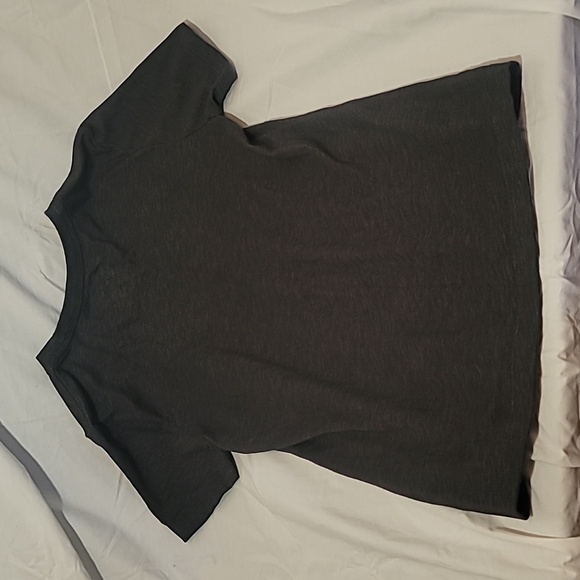 Nike Women’s DRI-FIT T-Shirt Pink Gray [AQ3212-091] Pink Swoosh Gym Running Dry - Picture 7 of 7